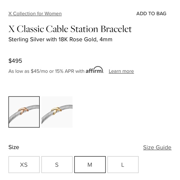 David Yurman X Classic Cable Station Bracelet in Sterling Silver & 18K Rose Gold - Picture 12 of 14